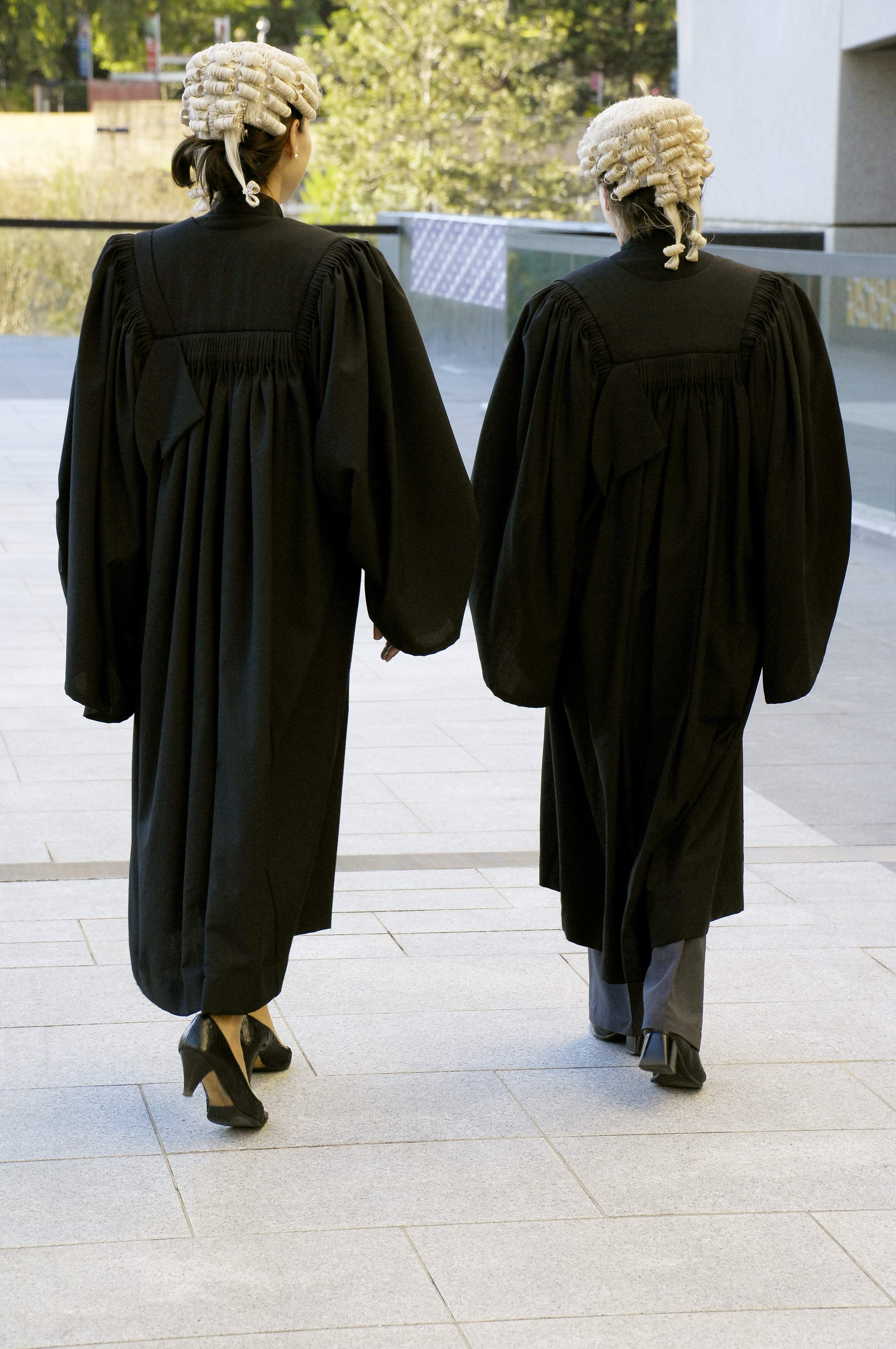 two judges walking